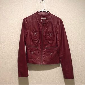 New York and company red leather jacket
